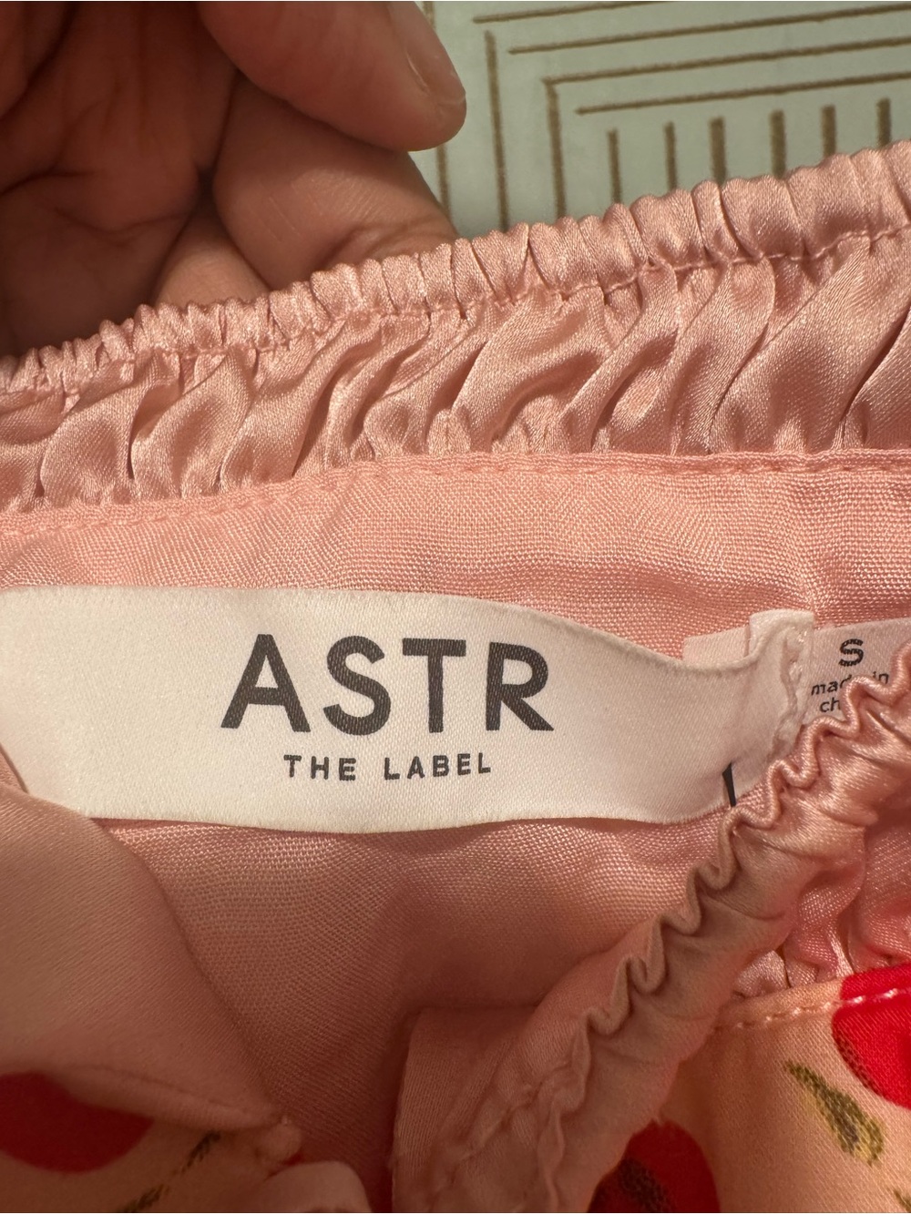 Astr Cherry Print Pink Sweetheart Camisole - Picture 2 of 3